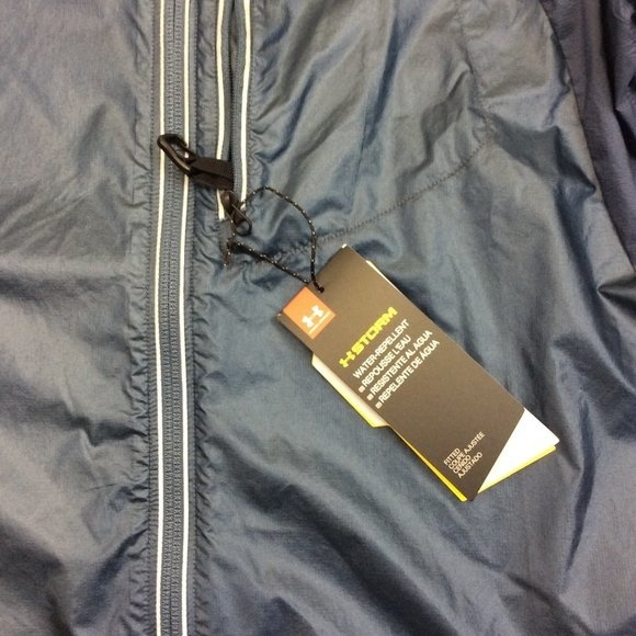 Under Armour Women's Small Outdoor Impasse Wind Jacket 1350958 Blue Black - Picture 4 of 11